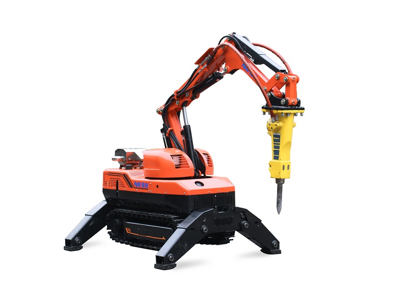 Side view of Hitech HCR120C demolition robot