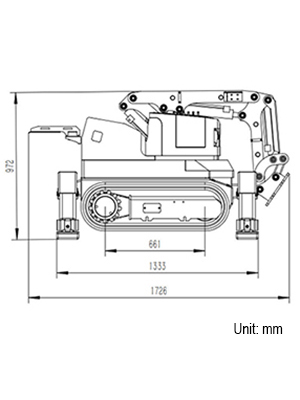 Schematic of Hitech Model HCR160 demolition robot hydraulic system