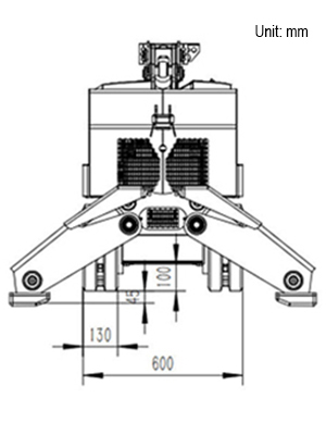 CAD rendering of Hitech HCR70D demolition robot articulated arm