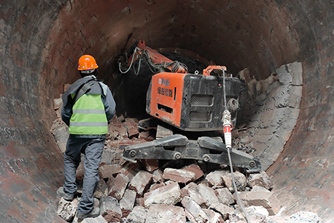 Demolition Robot | Cement Kiln Maintenance