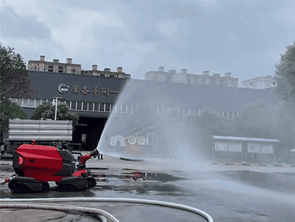 Four-wheel drive fire-fighting robot for extreme environments