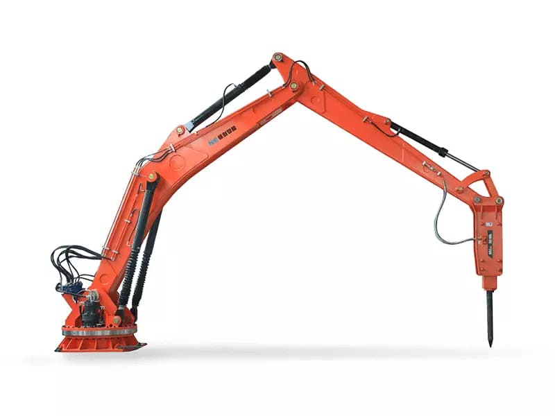 pedestal rock breaker boom system