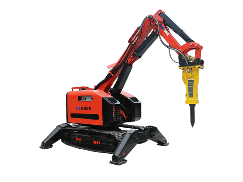 Infographic showing demolition robot's cameras, lidar, and other sensors.